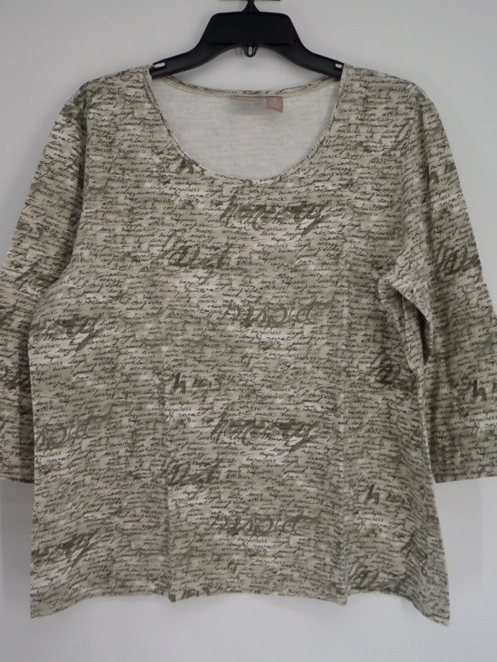 Chico's  Women's 3/4 Sleeve Multi Color Print Top  Size 3 US XL